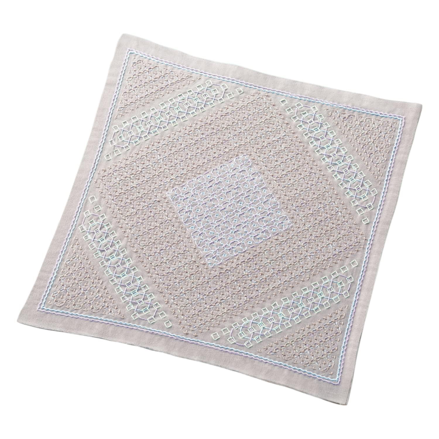 オリムパス製絲 刺し子キット 刺し子の花ふきんキット「La bouquetiere」 Morning glory(モーニング グローリー) SK-435