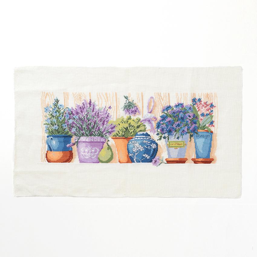 ディーエムシー(DMC) クロスステッチキット ラベンダーポット 図案 説明書付き JPXC0265