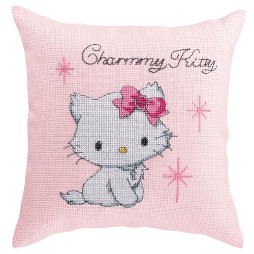 オリムパス製絲 6024 ししゅうキット クッション チャーミーキティリボン