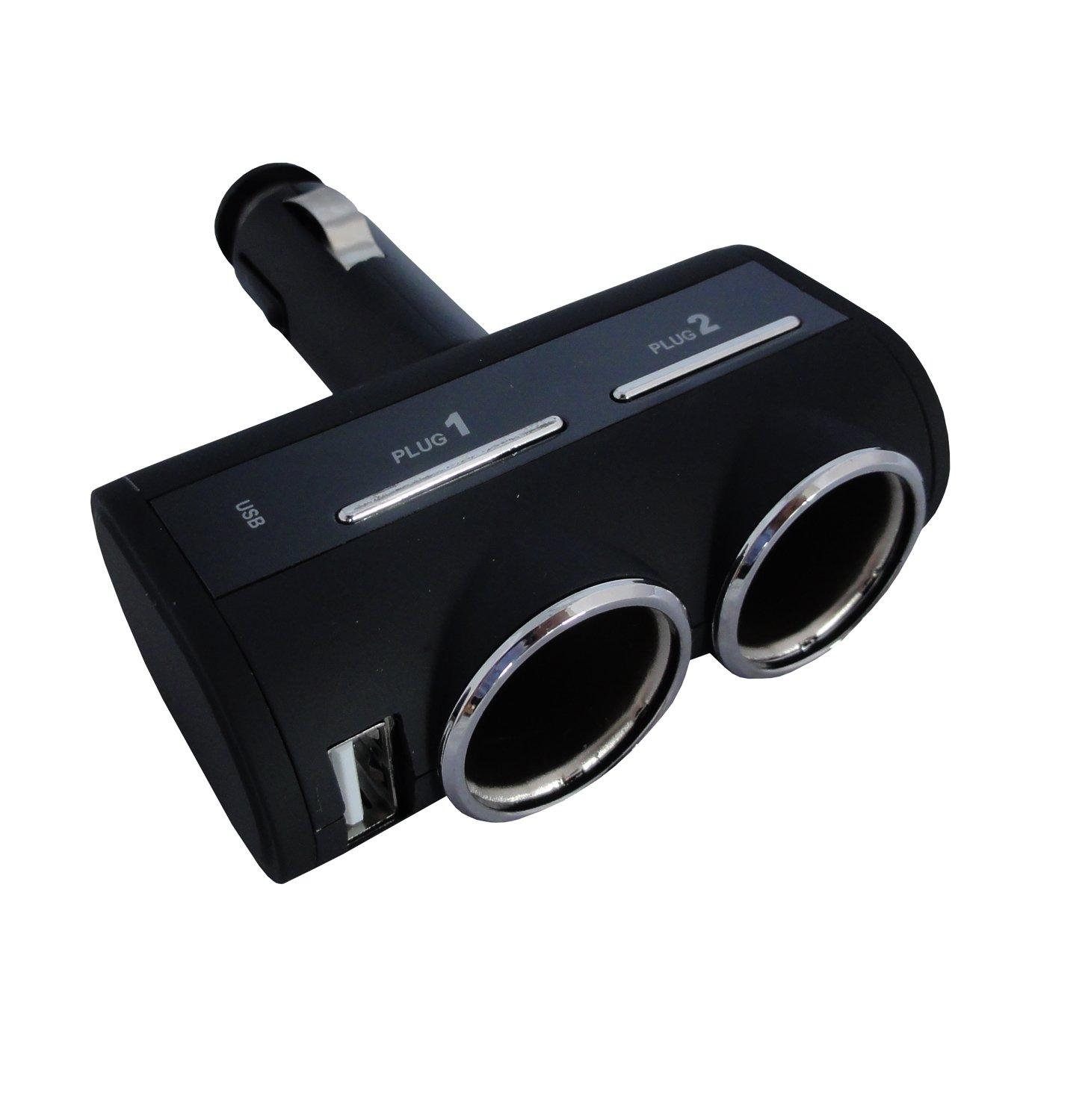 Procyon シガーソケット 2連 USB スイッチ付き 12/24V ラバーコーティング DL-76