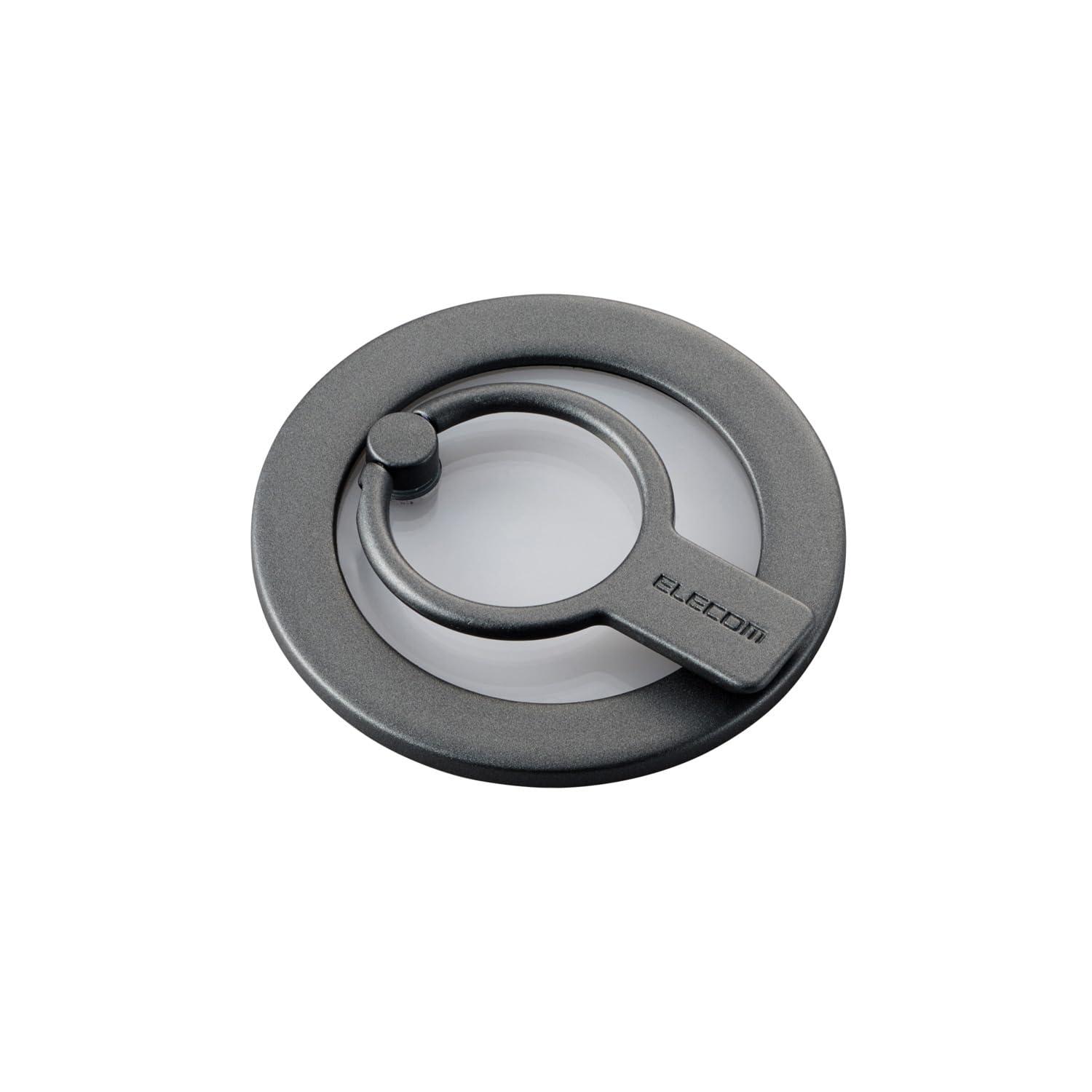 エレコム スマホリング マグネット magsafe マグセーフ スマホスタンド 耐荷重:800g 落下防止 可愛い ブラック P-STRMKHICRBK
