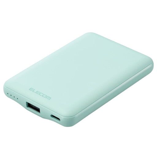 エレコム モバイルバッテリー 軽量 小型 薄型 5000mAh 15W 5V 3A Type-C USB-A ケーブル付属 【 iPhone15 / SE3 など対応】 グリーン DE-C45-5000GN エレコム モバイルバッテリー 軽量 小型 薄型 5000mAh 15W 5V 3A Type-C USB-A ケーブル付属 【 iPhone15 / SE3 など対応】 グリーン DE-C45-5000GN