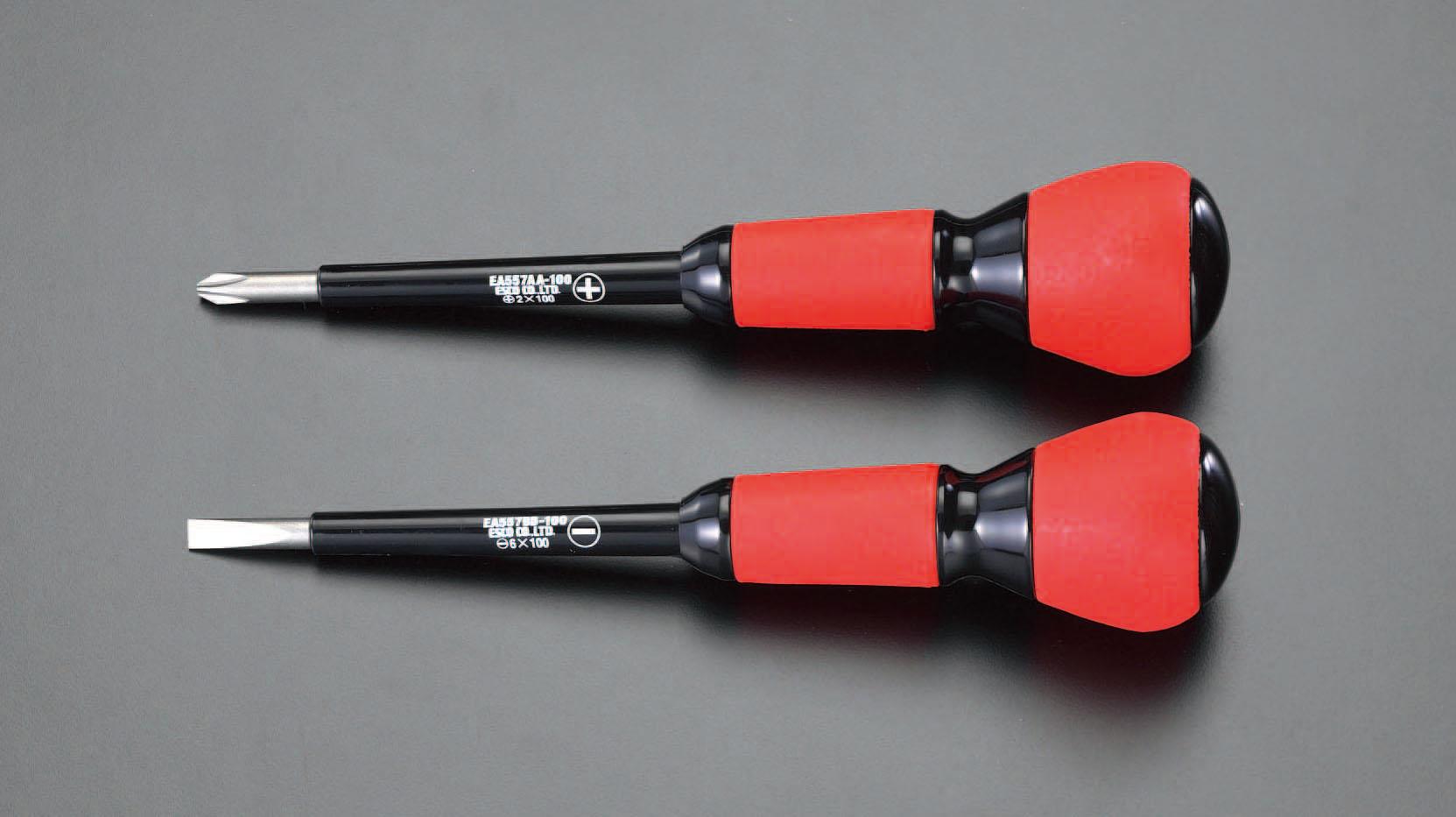 エスコ 2本組[+-]ドライバー(パワーG絶縁・電工) EA557AD