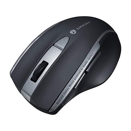 サンワサプライ Bluetoothマウス 静音 ブルーLED 5ボタン(戻る・進むボタン) 中型 ブラック MA-BTBL167BK