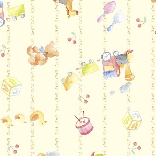 タカ印 ラッピングペーパー 49-1301 ベビー柄 ベイビートイズY 半才判 50枚 黄色