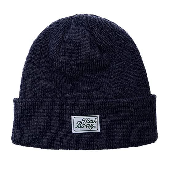 MACK BARRY（マクバリー） CLASSIC LABEL LONG BEANIE 大きいサイズ ニットキャップ ニット帽 男女兼用 メンズ レディース ヒップホップ スポーツ ジム ダンス おしゃれ かわいい シンプル ブラック アクリル (ブラック) (ネイビー) 1