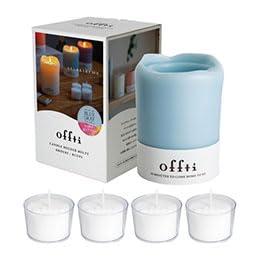 【3個セット】 ペガサスキャンドル offti キャンドルホルダー メルティー ブルーグレー/ピュアリリー offti-06663104X3