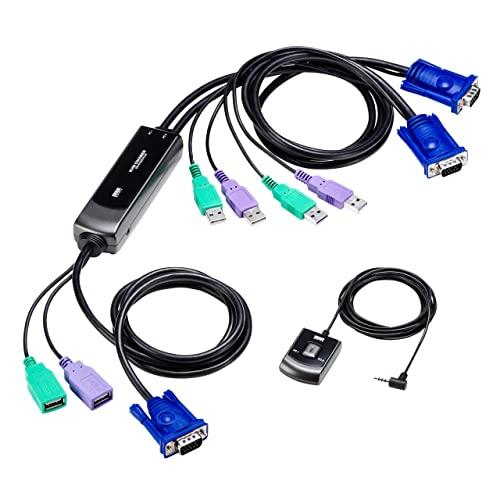 サンワサプライ 手元スイッチ付きパソコン自動切替器(2:1) SW-KVM2WVUN2