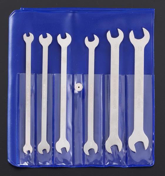 エスコ 6本組/3.0-10mm 両口スパナ(薄型) EA615