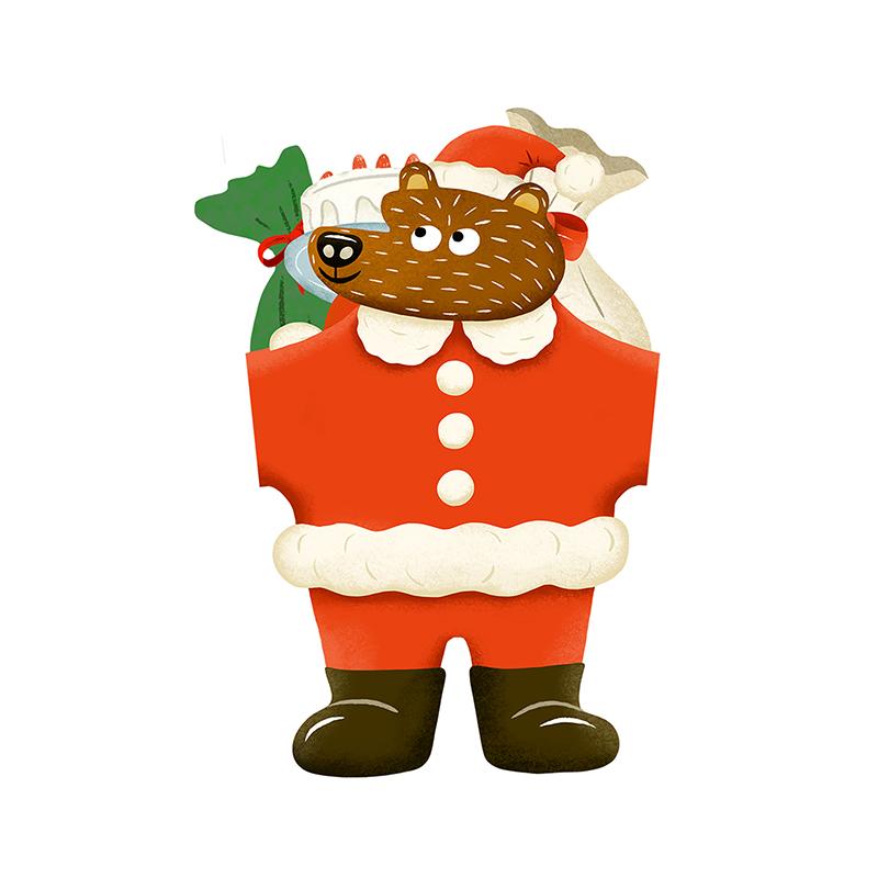 グリーティングライフ クリスマス カード オカタオカ クリスマス サプライズ OK-49