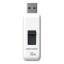 ARCHISS USBメモリ 32GB USB2.0 スライド式 ストラップホール付き キャップレスデザイン ホワイト AS-032GU2-PSW(2)