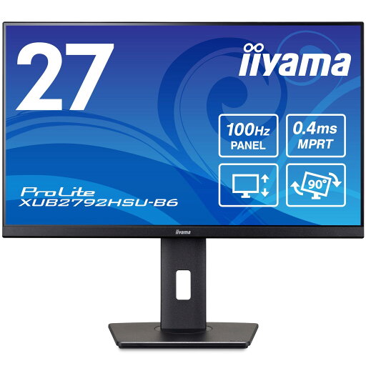 マウスコンピューター モニター ディスプレイ iiyama XUB2792HSU-B6 27インチ フルHD IPS方式 100Hz 0.4ms HDMI DisplayPort USBハブ 高さ調整 角度調整 縦回転 全ケーブル付 3年保証 国内... マウスコンピューター モニター ディスプレイ iiyama XUB2792HSU-B6 27インチ フルHD IPS方式 100Hz 0.4ms HDMI DisplayPort USBハブ 高さ調整 角度調整 縦回転 全ケーブル付 3年保証 国内...