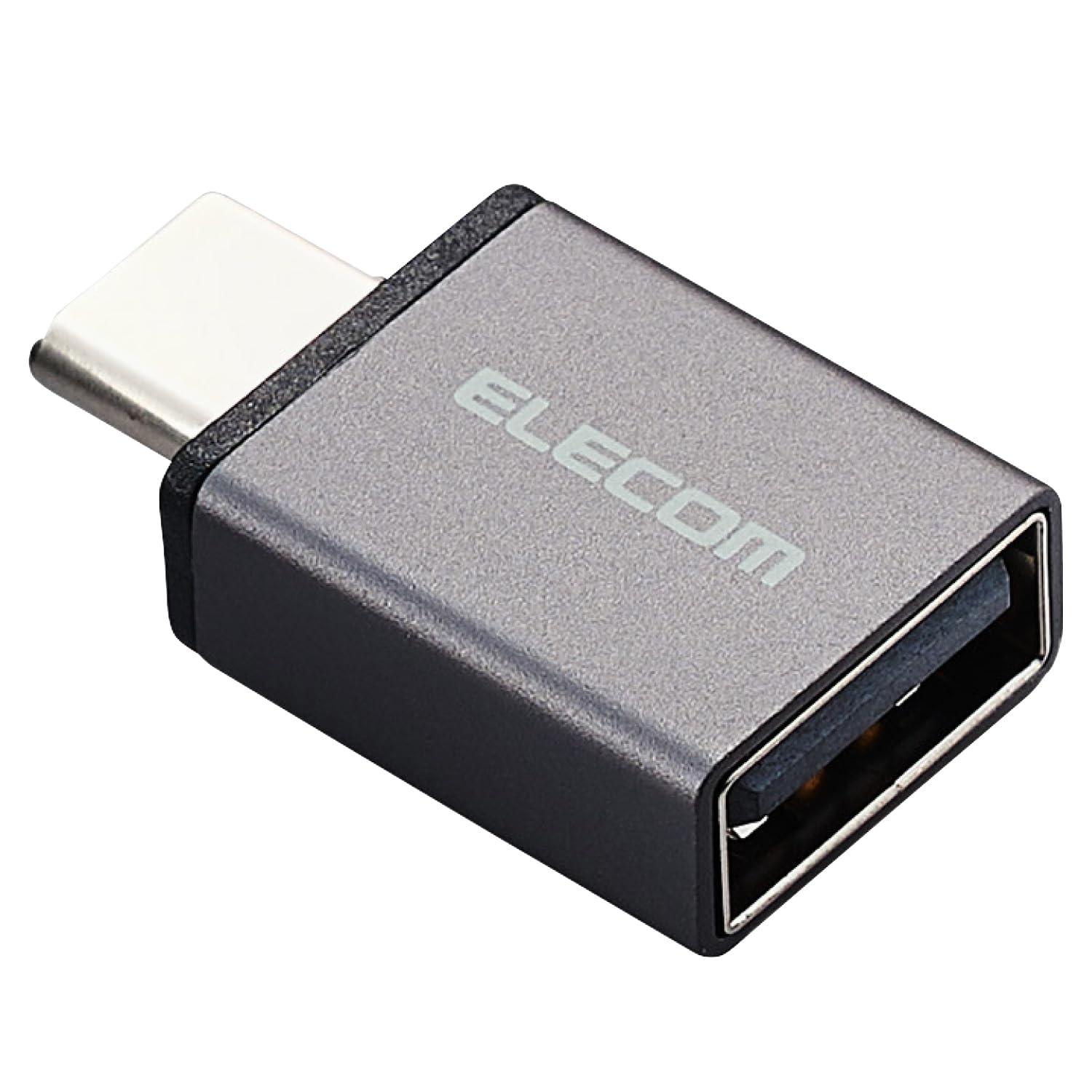 エレコム USB-A to C変換アダプタ コンパクトサイズ Type-C変換 USB2.0 480Mbps Macbook ブラック M-AF..
