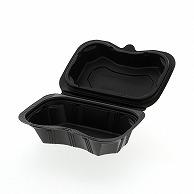 リスパック(Risupack) 使い捨て 容器 デリバリー テイクアウト ランチ 弁当 内嵌合蓋 バイオデリカ シェル BOX20 黒 25枚入 レンジ対応 日本製 RHDT051