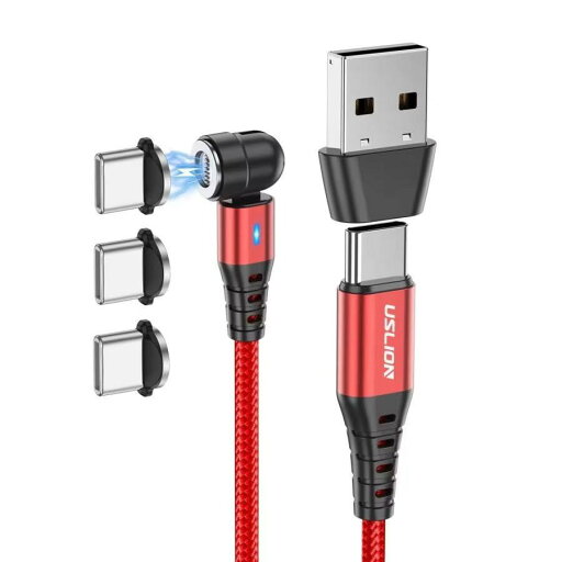 マグネット充電ケーブル Type-C (レッド, 2M) マグネット充電ケーブル Type-C (レッド, 2M)