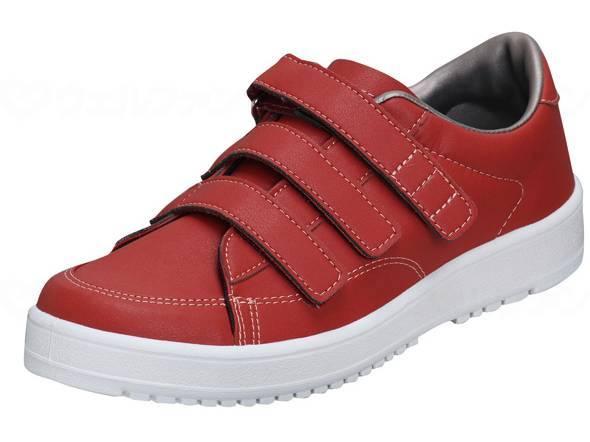 [ムーンスター] メンズ/レディース リハビリ 介護靴 片足販売 Vステップ07 (左足のみ) レッド 30 cm 3E