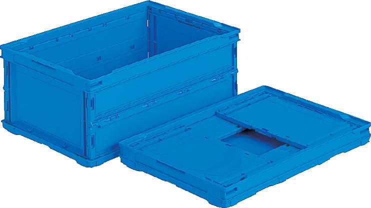 530x366x221mm/35.5L折畳コンテナ(薄型/青 外寸:530×366×221(H)mm 内寸:494×336×215(H)mm 有効内寸:493×335×207(H)mm