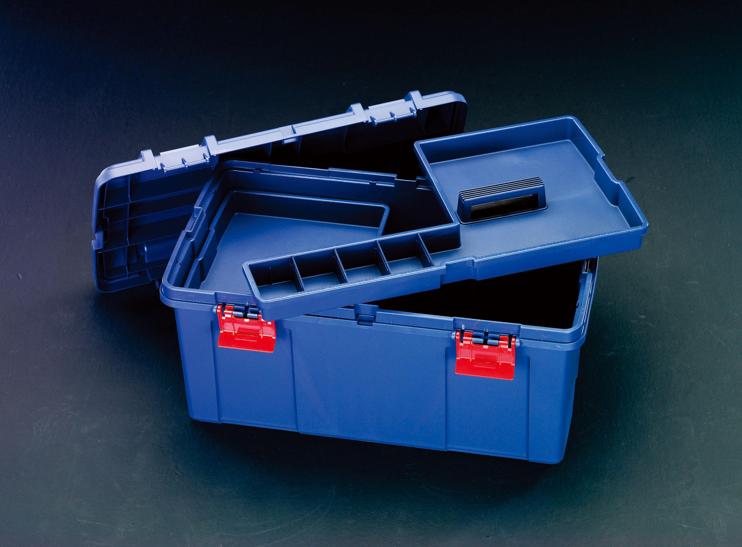 597x336x300mm工具箱(中皿付/青) 597×336×300(H)mm