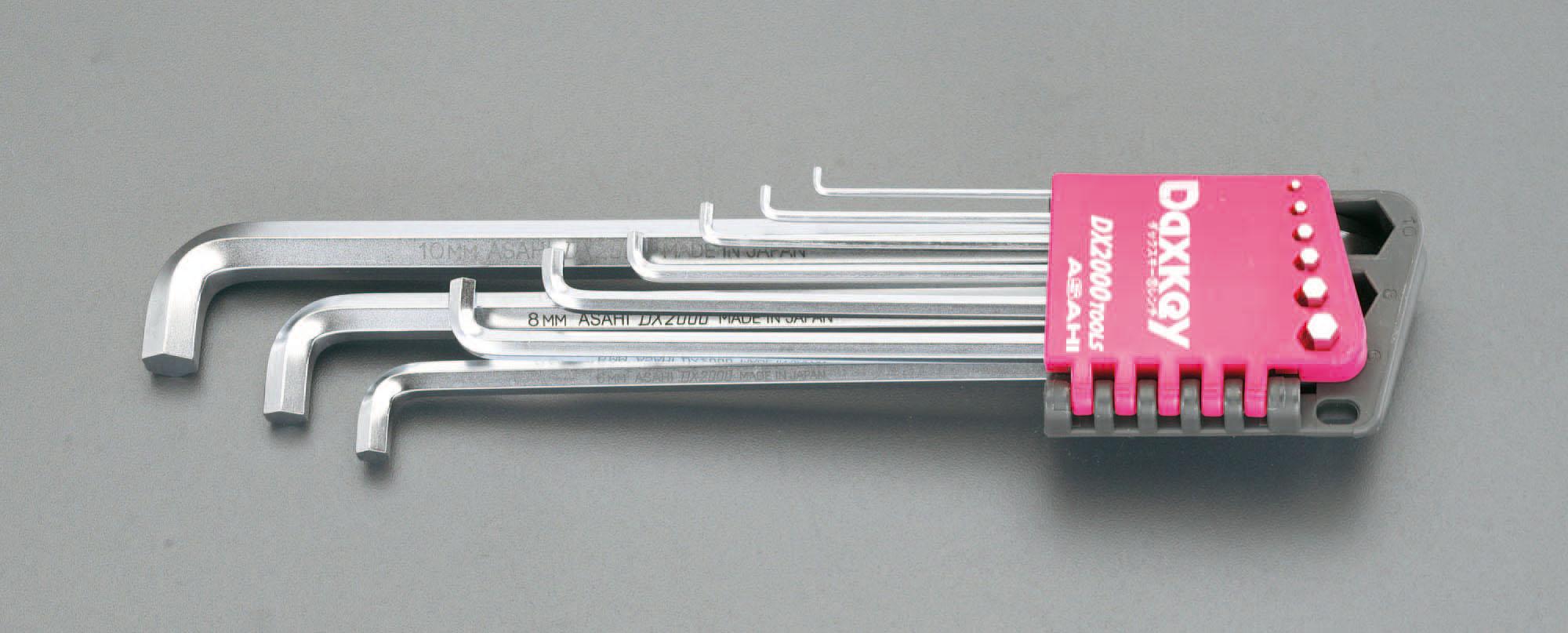 エスコ 1.5-10mm[Hex]キーレンチ(ショートヘッド/変角・ロング) EA573AW