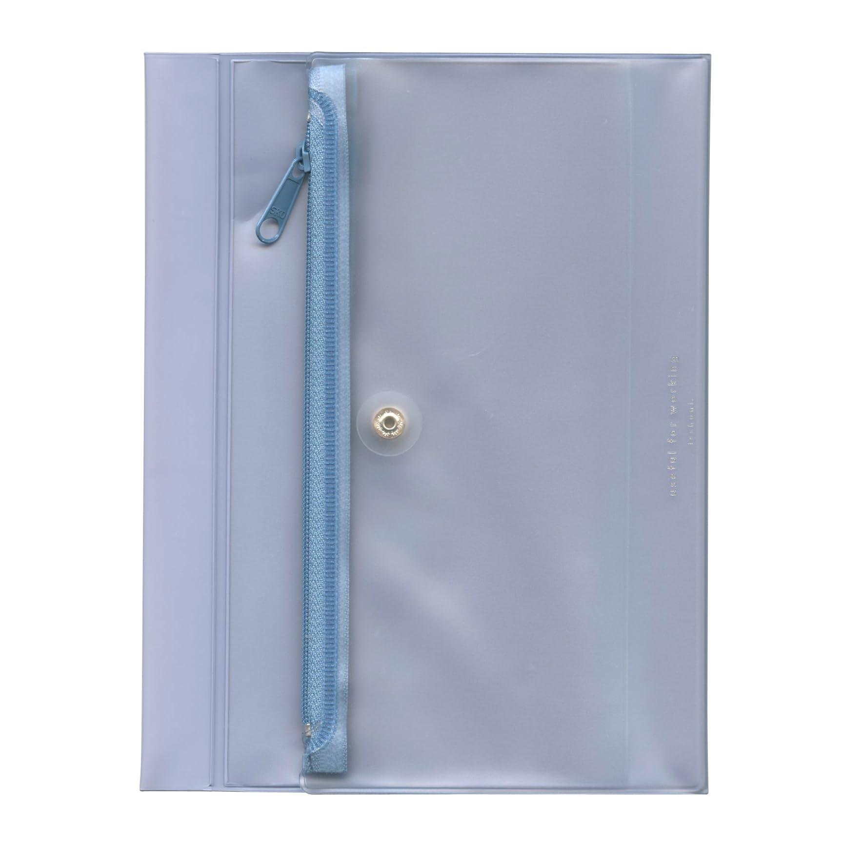 isshoni. ペンケース付ノートカバー リサイクルPVC B6 【ブルー】 N1928