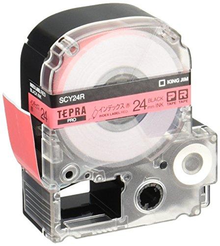 キングジム 【純正】 テプラPROテープカートリッジ インデックスラベル 24mm 赤ラベル/黒文字 長さ8m SCY24R キングジム 【純正】 テプラPROテープカートリッジ インデックスラベル 24mm 赤ラベル/黒文字 長さ8m SCY24R