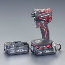エスコ(Esco) DC14.4V/5.0Ah インパクトドライバー(赤/充電式) EA813PA-5