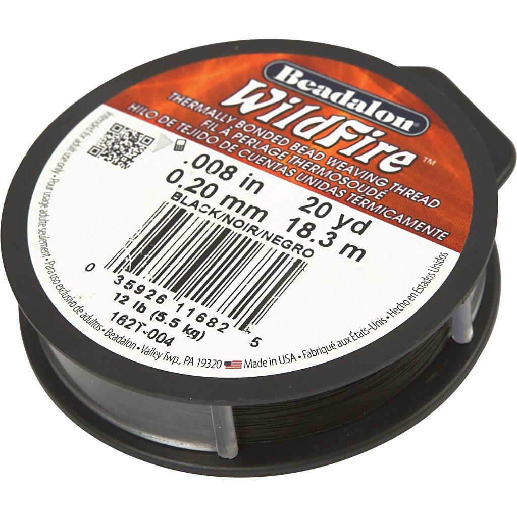 Beadalon 20-Yard Wildfire Beading Thread, 0.008-Inch, Black by Beadalon