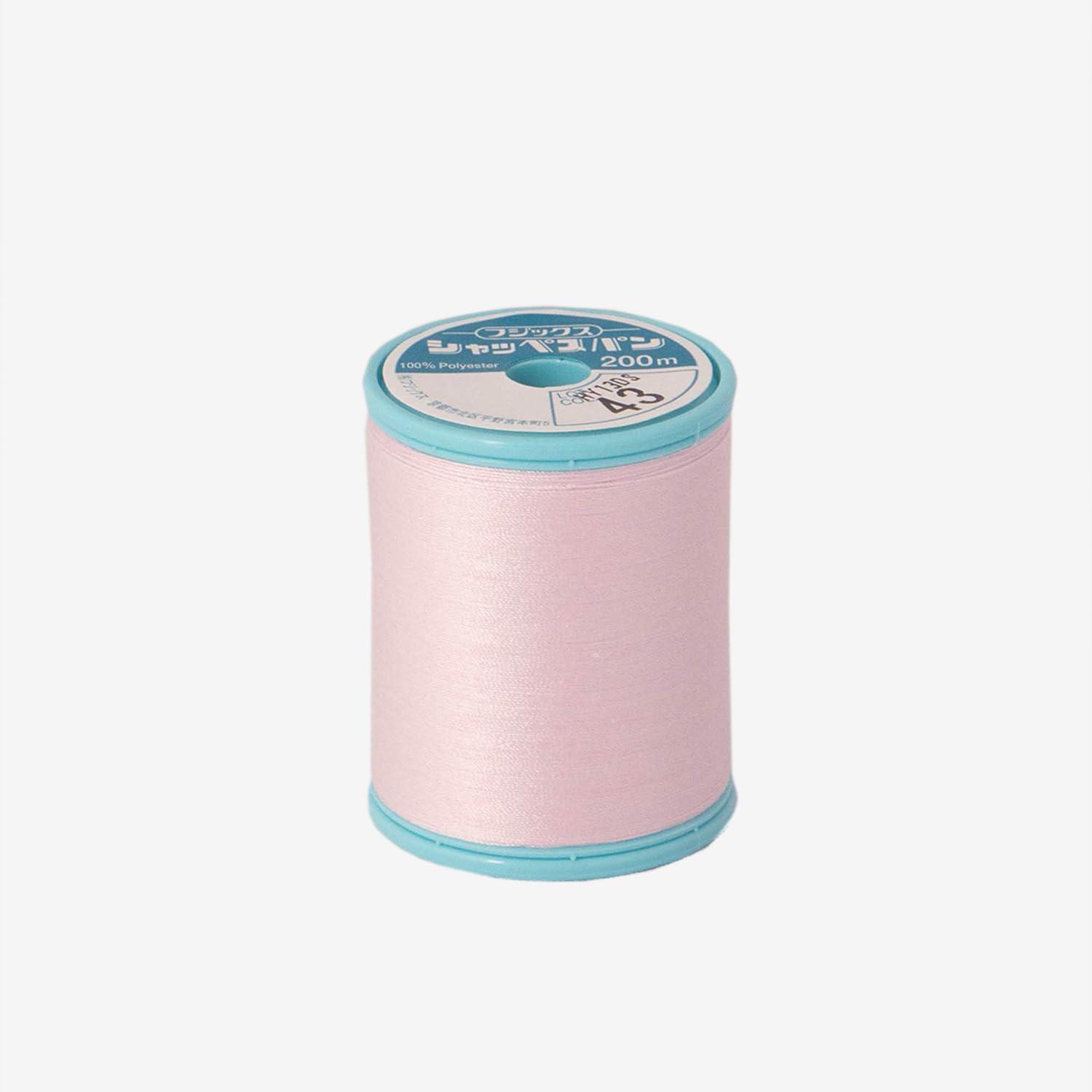 フジックス FUJIX シャッペスパン 普通地 用 ミシン糸 太さ 60番 200m巻 #43 ピンク系 F56