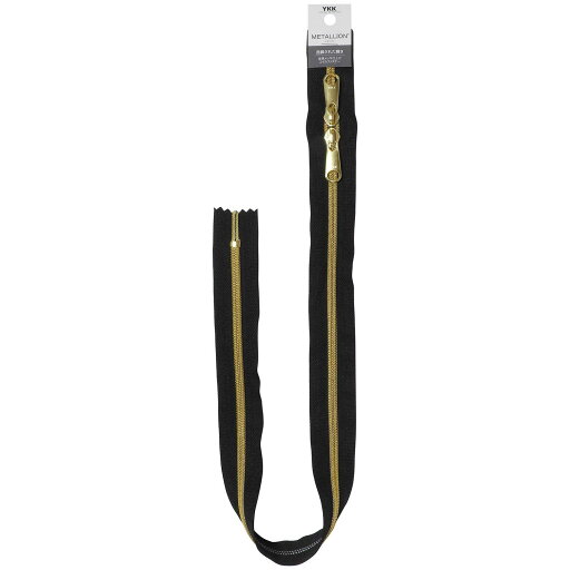 YKK メタリオン ファスナー ゴールド 60cm両開き #580 黒 5CMG-60SH YKK メタリオン ファスナー ゴールド 60cm両開き #580 黒 5CMG-60SH