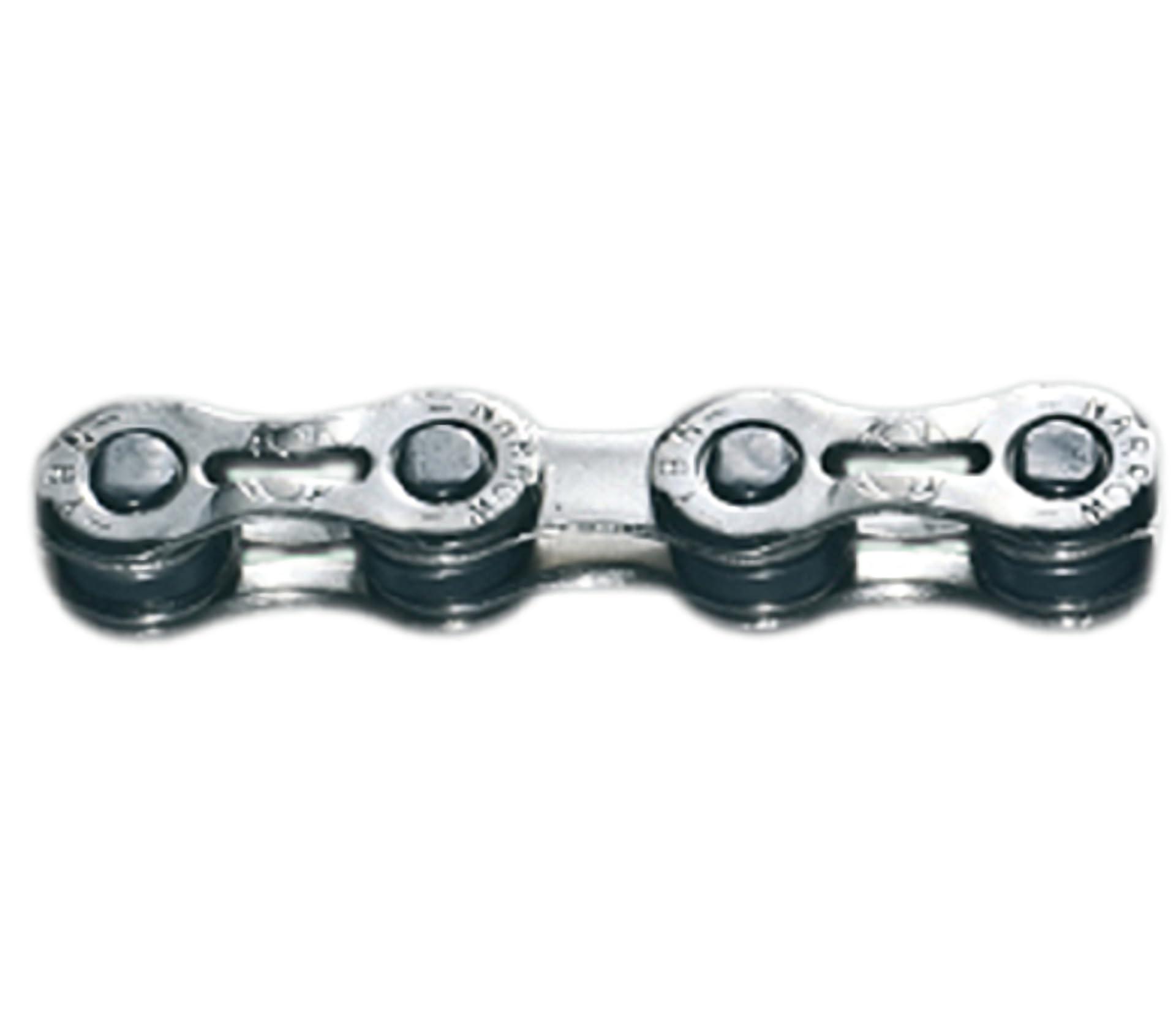 YBNスーパーライトチェーン シルバー サイズ:1/2"×3/32" 段数:8段 長さ:116L コネクター:QL付属