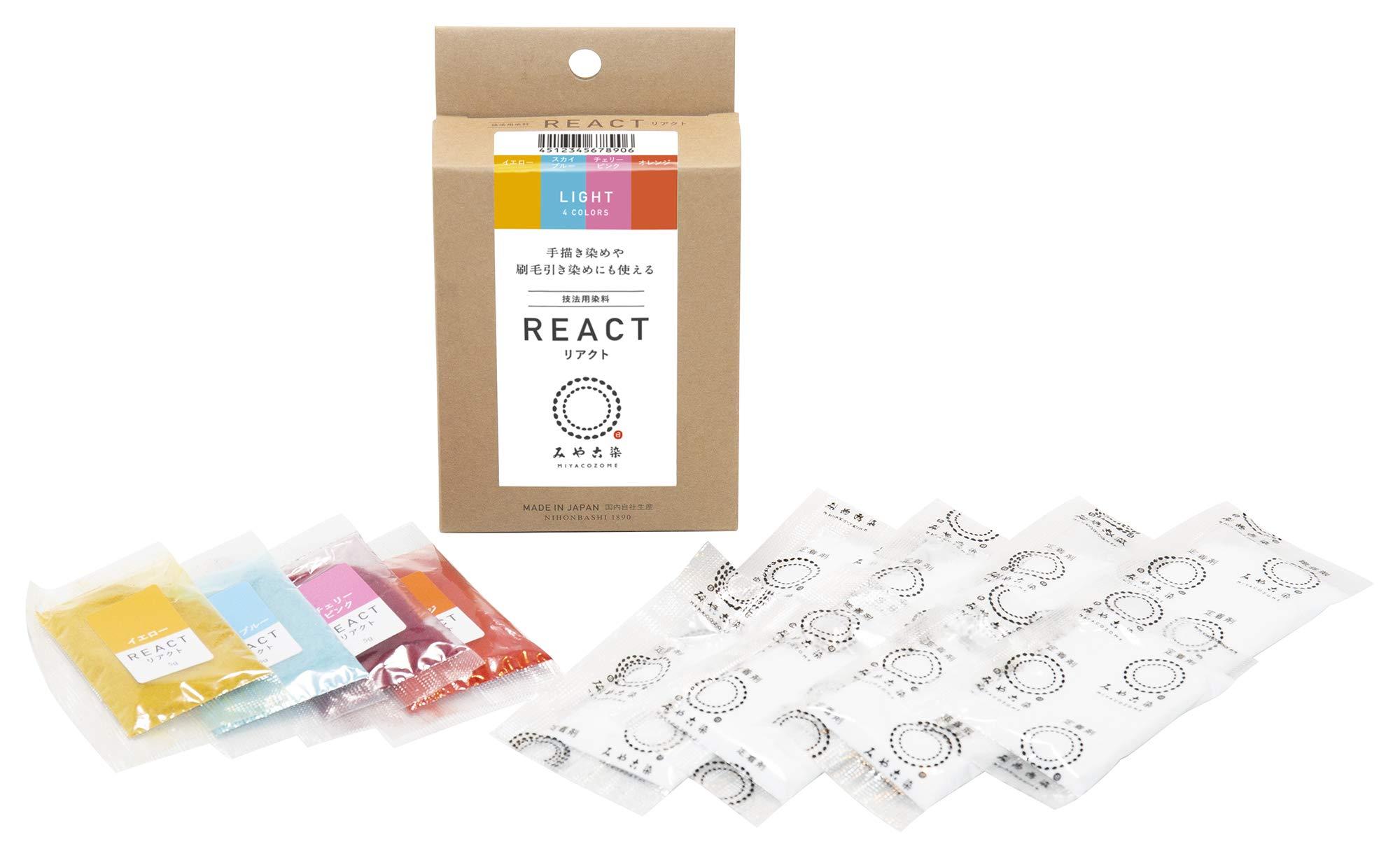 桂屋ファイングッズ(Katsuraya fine goods) みや古染 技法用染料 REACT リアクト ライト/LIGHT 4色セット