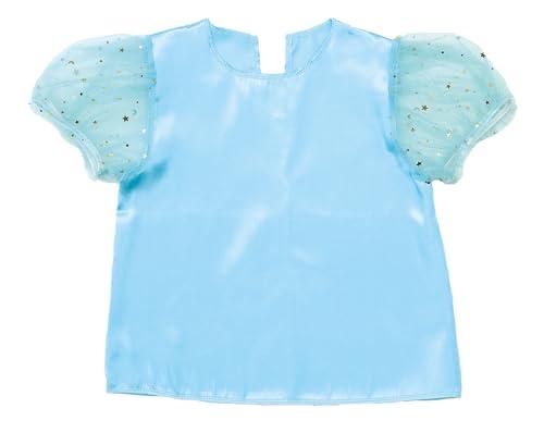 パフスリーブソフトサテンシャツ ライトブルー