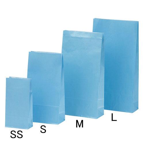 パックタケヤマ 紙袋 HSS クリスタル 100枚 ブルー XZT00529