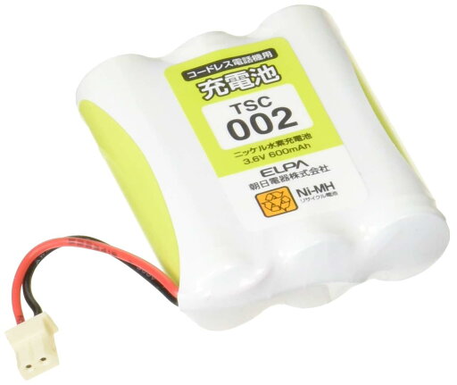 エルパ(ELPA) 電話機用充電池 パナソニック他同等品 電池パック 3.6V 600mAh ニッケル水素充電池 TSC-002 エルパ(ELPA) 電話機用充電池 パナソニック他同等品 電池パック 3.6V 600mAh ニッケル水素充電池 TSC-002