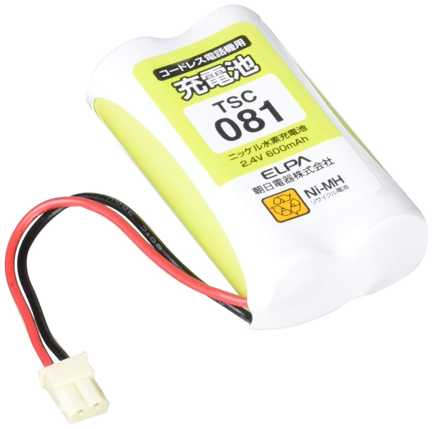 エルパ(ELPA) 電話機用充電池 ソニー他同等品 電池パック 2.4V 600mAh ニッケル水素充電池 TSC-081