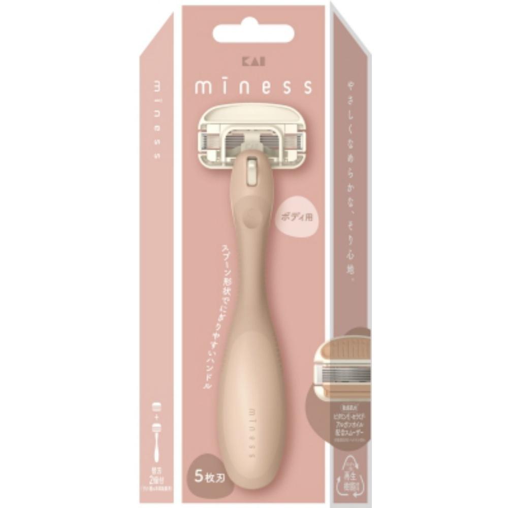 貝印 miness マイネス カミソリ ボディ用 女性 替刃 2個付 T字 ムダ毛 5枚刃 GA0130