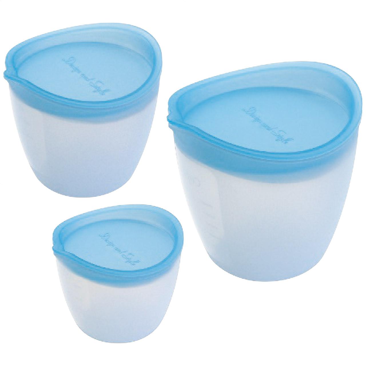 D&S ふた付きシリコンボウル3点セット 食洗機対応 下ごしらえ 保存 電子レンジ オーブン対応 冷凍 冷蔵..