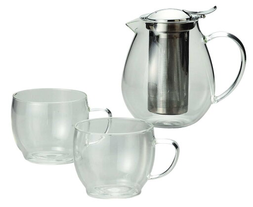 前畑(Maebata) ティーポット ガラス/ステンレス ポット/580ml,カップ/150ml フィール ペアティーセット 51723 ポット:w13.5×d10×h12.5cm、カップ:φ8×h6.5cm 前畑(Maebata) ティーポット ガラス/ステンレス ポット/580ml,カップ/150ml フィール ペアティーセット 51723 ポット:w13.5×d10×h12.5cm、カップ:φ8×h6.5cm