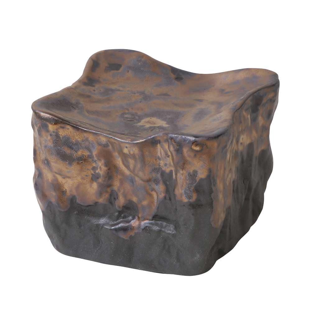 ヤマコー 岩石 キューブ マンガンゴールド 9.5x9.5xH8cm 78548