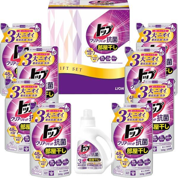 ライオン トップクリアリキッド抗菌ギフト トップクリアリキッド抗菌詰替用(500g)×8、トップクリアリキッド抗菌(900g)×1 C6224627