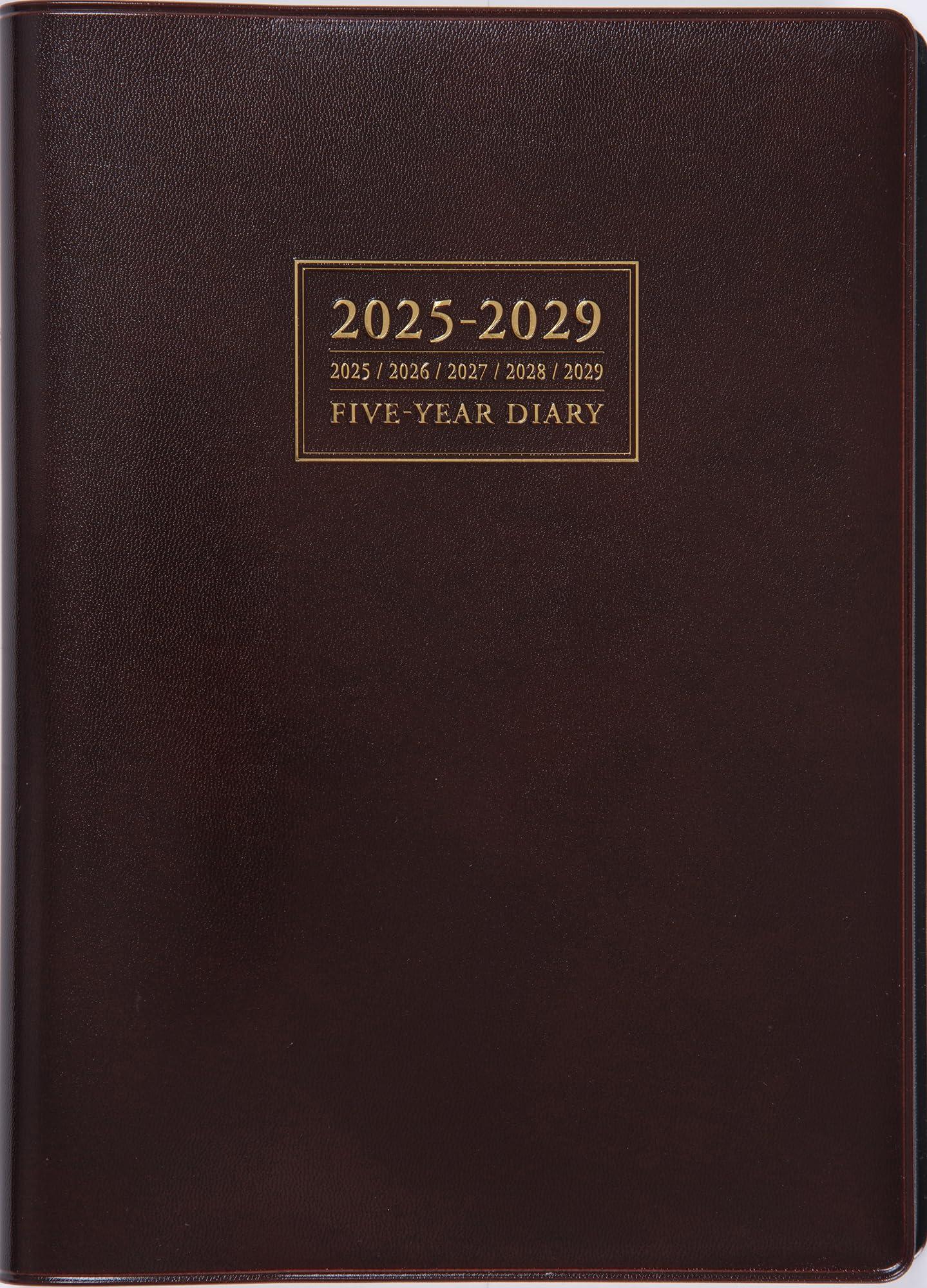 高橋 手帳 2025年 4月始まり A5 5年卓上日誌 茶 No.953
