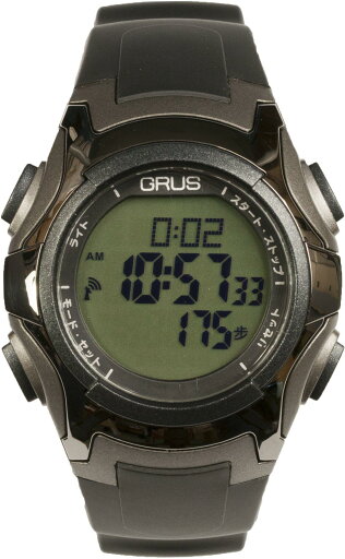 GRUS グルス ウォーキング電波ウォッチ 時刻調整不要 日常兼用モデル ブラック GRS005-01 GRUS グルス ウォーキング電波ウォッチ 時刻調整不要 日常兼用モデル ブラック GRS005-01