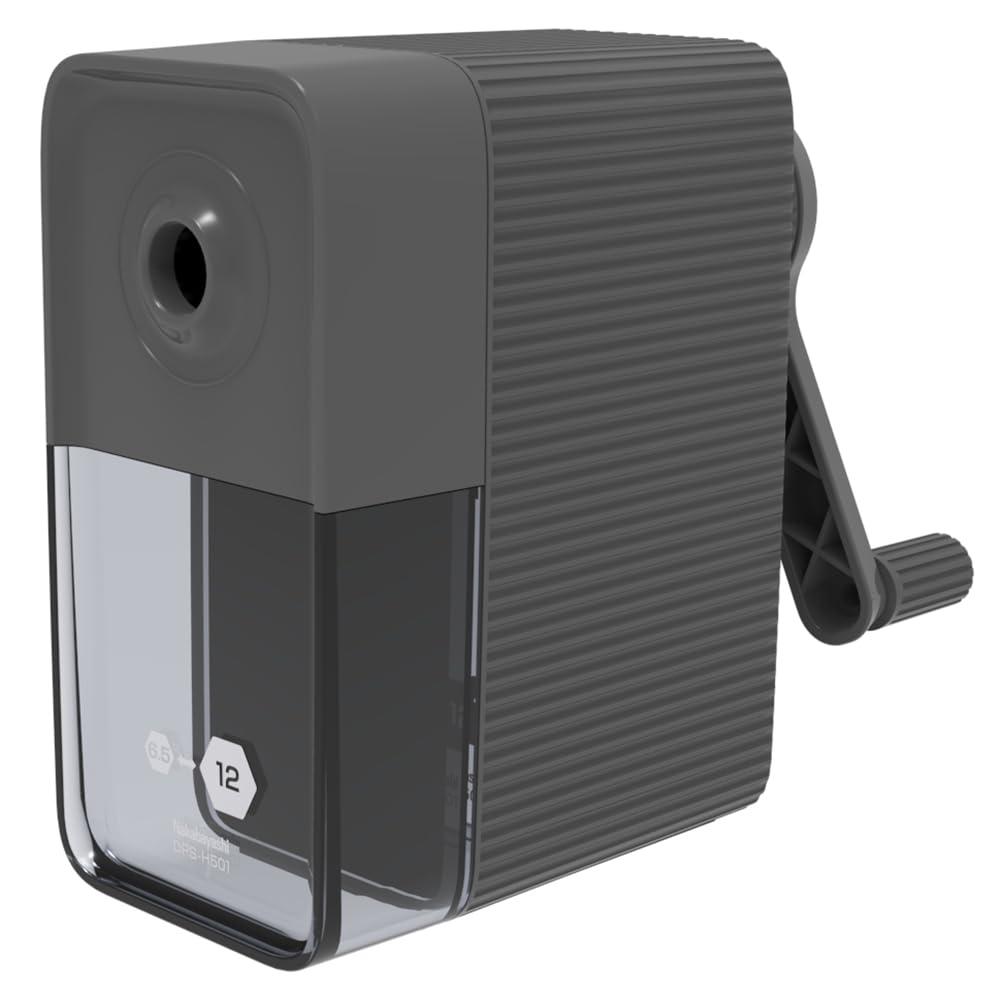 太い鉛筆も削れる手動鉛筆削り/ブラック