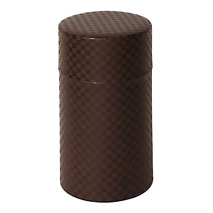 ヤマコー てまひま工房 お茶缶 ぽッ・かん モダン市松 茶 L yamaco78340