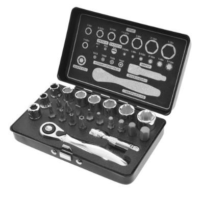 AP ミニツールセット インチ (24個組) | ラチェットハンドル ビット セット ミニ 小さめ ツールセット