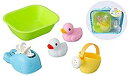 トイローヤル やわらかおふろでデラックスセット (水遊び/お風呂遊び) 抗菌 防カビ加工 (洗面器/水車/じょうろ/アヒルのお人形) やわらかい素材