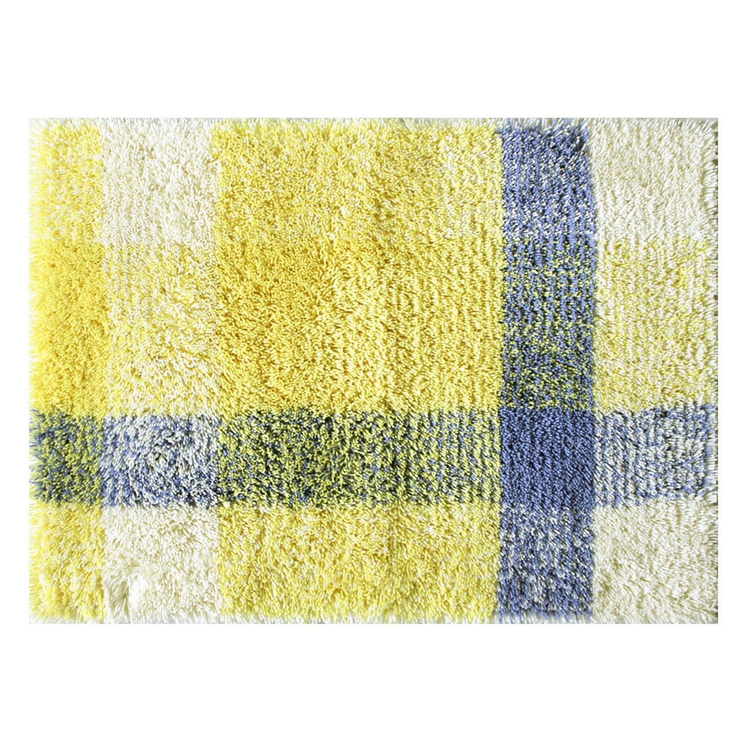 オカ(OKA) 乾度良好リアン バスマット 約45cm×60cm ブルー (吸水 速乾 足ふきマット 北欧 抗菌 防臭)