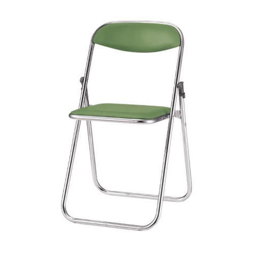 エスコ(ESCO) 455x437x740mm 折リ畳ミ椅子 (メッキ脚/グリーン) EA956XA-153 1脚