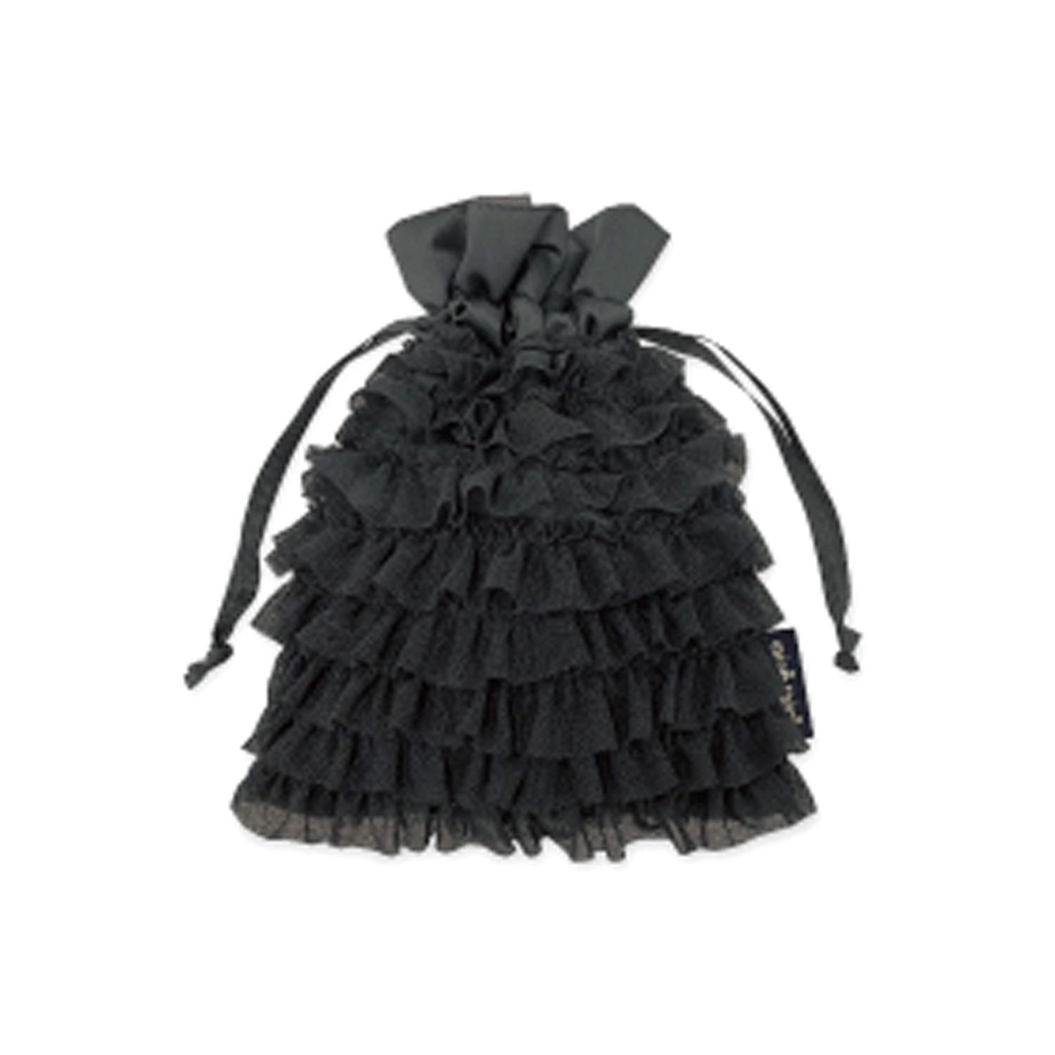 pink trick フリフリ巾着 ブラック