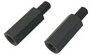 TOP LINE 六角延長カラー ステンレス マットブラック 12mm 2個入り TP-5012